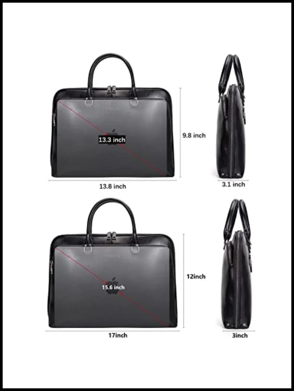 Genuine Leather Laptop Messenger Bag 15.6